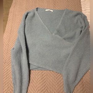 OAK + FORT Blue V-Neck Sweater